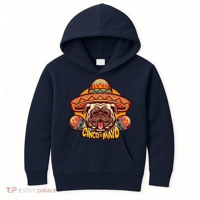 Cinco De Mayo Cute Pug Kids Hoodie