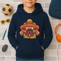 Cinco De Mayo Cute Pug Kids Hoodie thumb 2