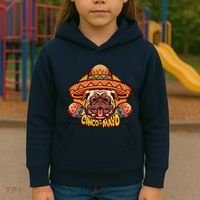 Cinco De Mayo Cute Pug Kids Hoodie thumb 3
