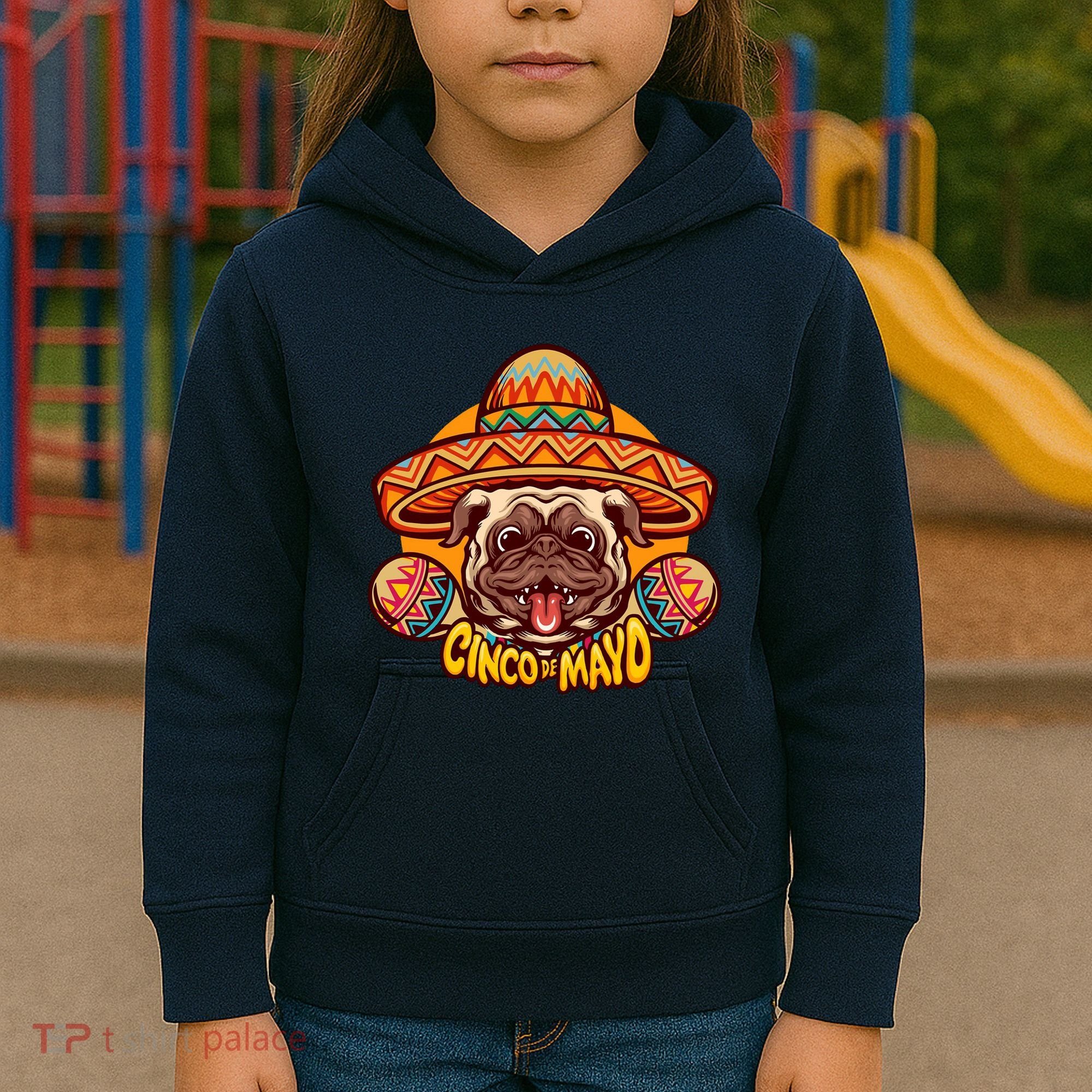 Cinco De Mayo Cute Pug Kids Hoodie