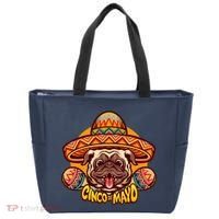 Cinco De Mayo Cute Pug Tote Bag thumb 0