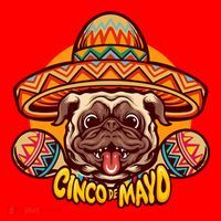 Cinco De Mayo Cute Pug Santa Hat thumb 1