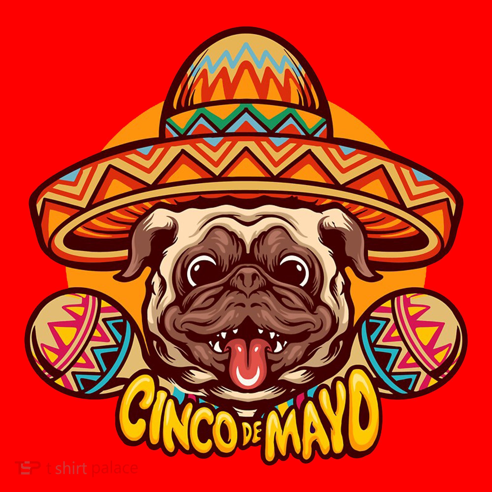 Cinco De Mayo Cute Pug Santa Hat