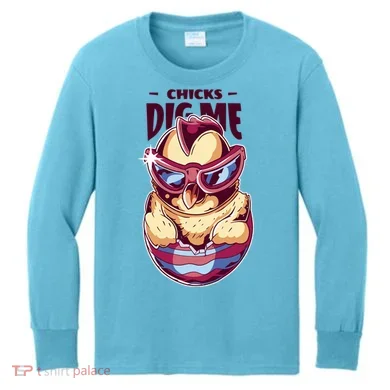 Chicks Dig Me Funny Kids Long Sleeve Shirt