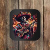 Cinco De Mayo Skeleton Sugar Skull Fiesta Sombreros Guitar Coaster thumb 0
