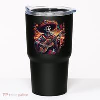 Cinco De Mayo Skeleton Sugar Skull Fiesta Sombreros Guitar Tumbler thumb 0