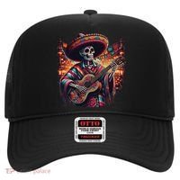 Cinco De Mayo Skeleton Sugar Skull Fiesta Sombreros Guitar Hat thumb 0