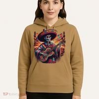 Cinco De Mayo Skeleton Sugar Skull Fiesta Sombreros Guitar Hoodie thumb 5