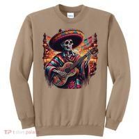 Cinco De Mayo Skeleton Sugar Skull Fiesta Sombreros Guitar Sweatshirt thumb 0