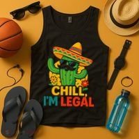 Cinco De Mayo Mexican Immigrant Chill Im Legal Funny Tank Top thumb 4