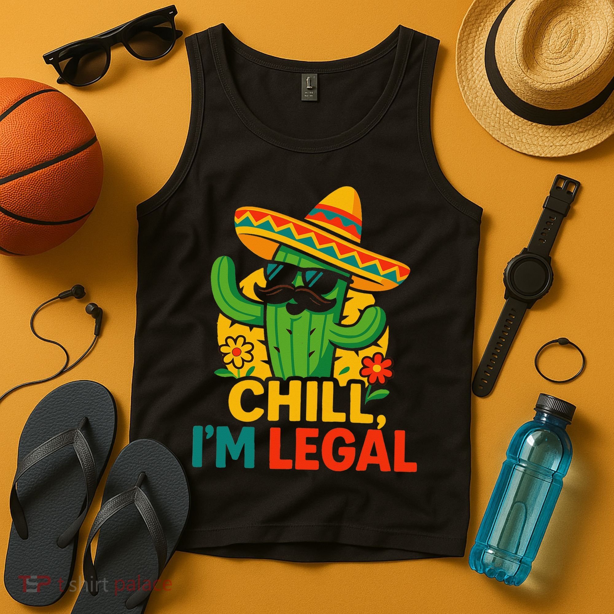 Cinco De Mayo Mexican Immigrant Chill Im Legal Funny Tank Top