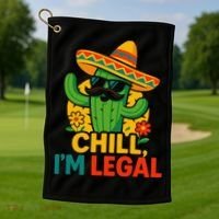 Cinco De Mayo Mexican Immigrant Chill Im Legal Funny Golf Towel thumb 1