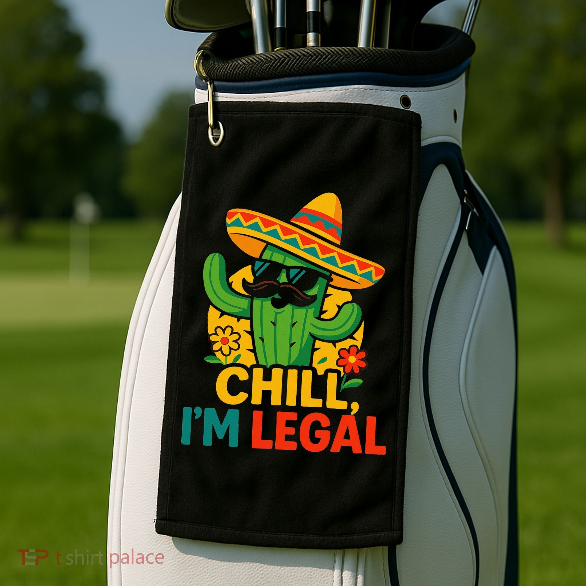Cinco De Mayo Mexican Immigrant Chill Im Legal Funny Golf Towel