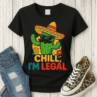 Cinco De Mayo Mexican Immigrant Chill Im Legal Funny Women's T-Shirt thumb 3