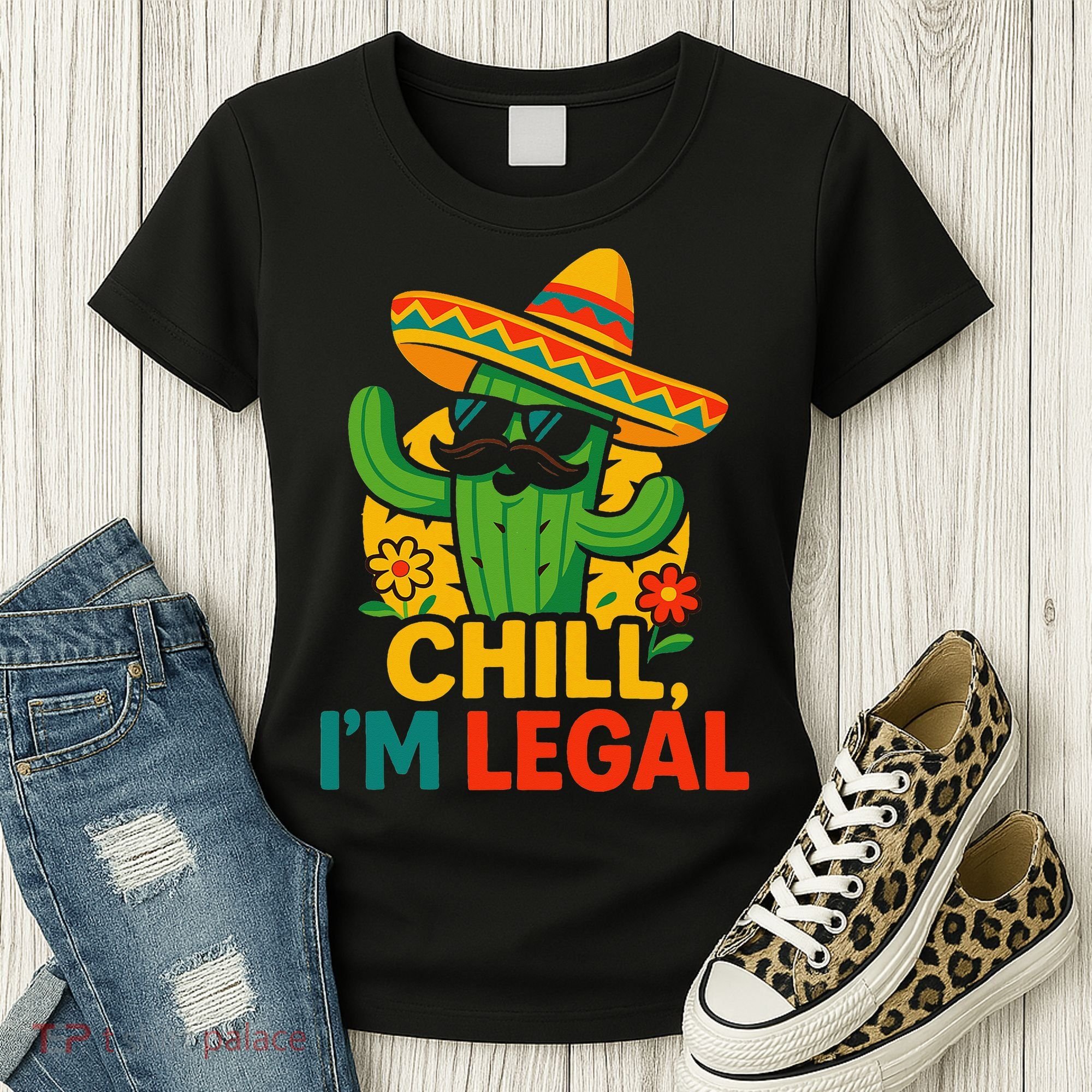 Cinco De Mayo Mexican Immigrant Chill Im Legal Funny Women's T-Shirt