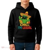 Cinco De Mayo Mexican Immigrant Chill Im Legal Funny Kids Hoodie thumb 4