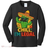 Cinco De Mayo Mexican Immigrant Chill Im Legal Funny Kids Long Sleeve Shirt thumb 0