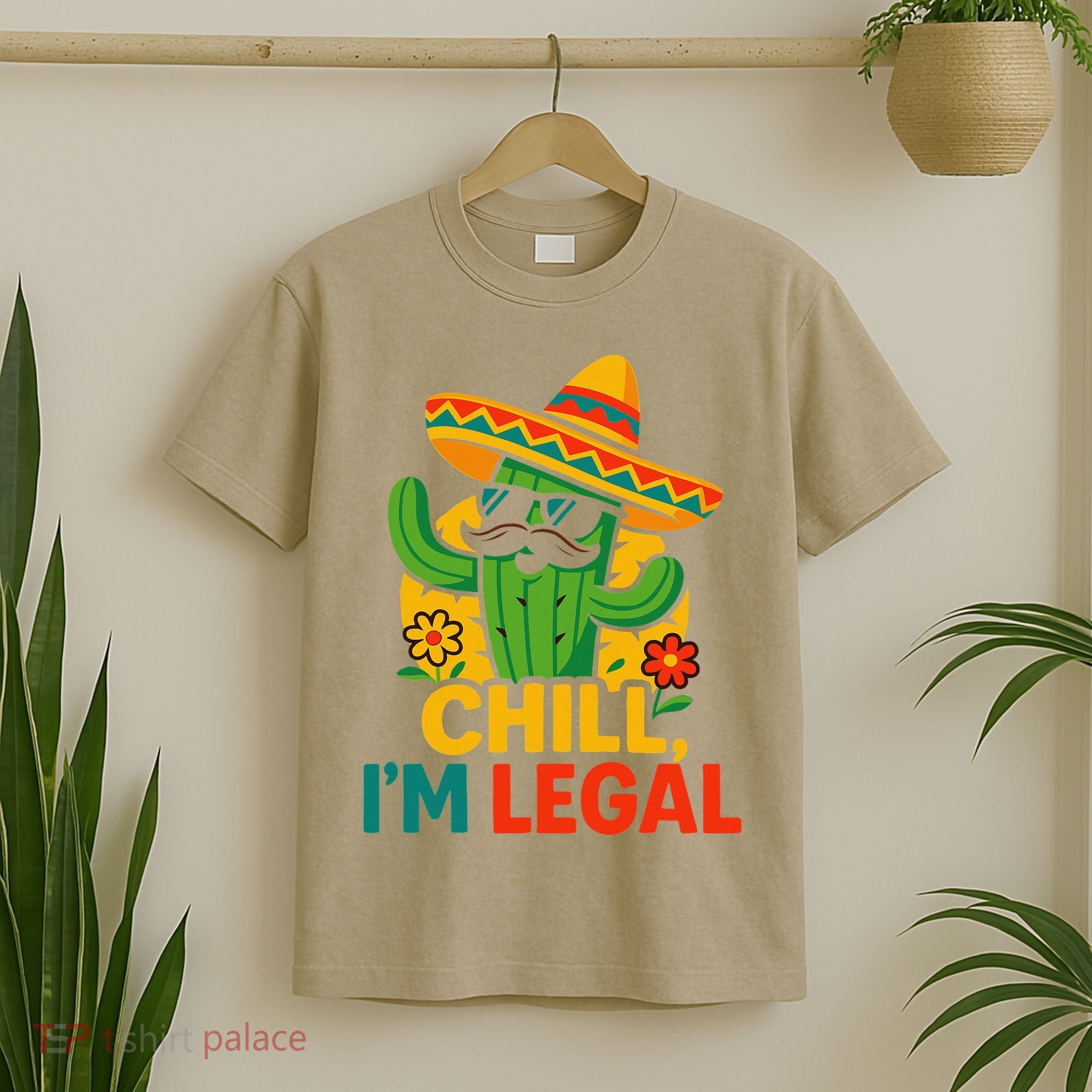 Cinco De Mayo Mexican Immigrant Chill Im Legal Funny T-Shirt