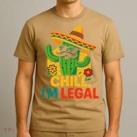 Cinco De Mayo Mexican Immigrant Chill Im Legal Funny T-Shirt thumb 3