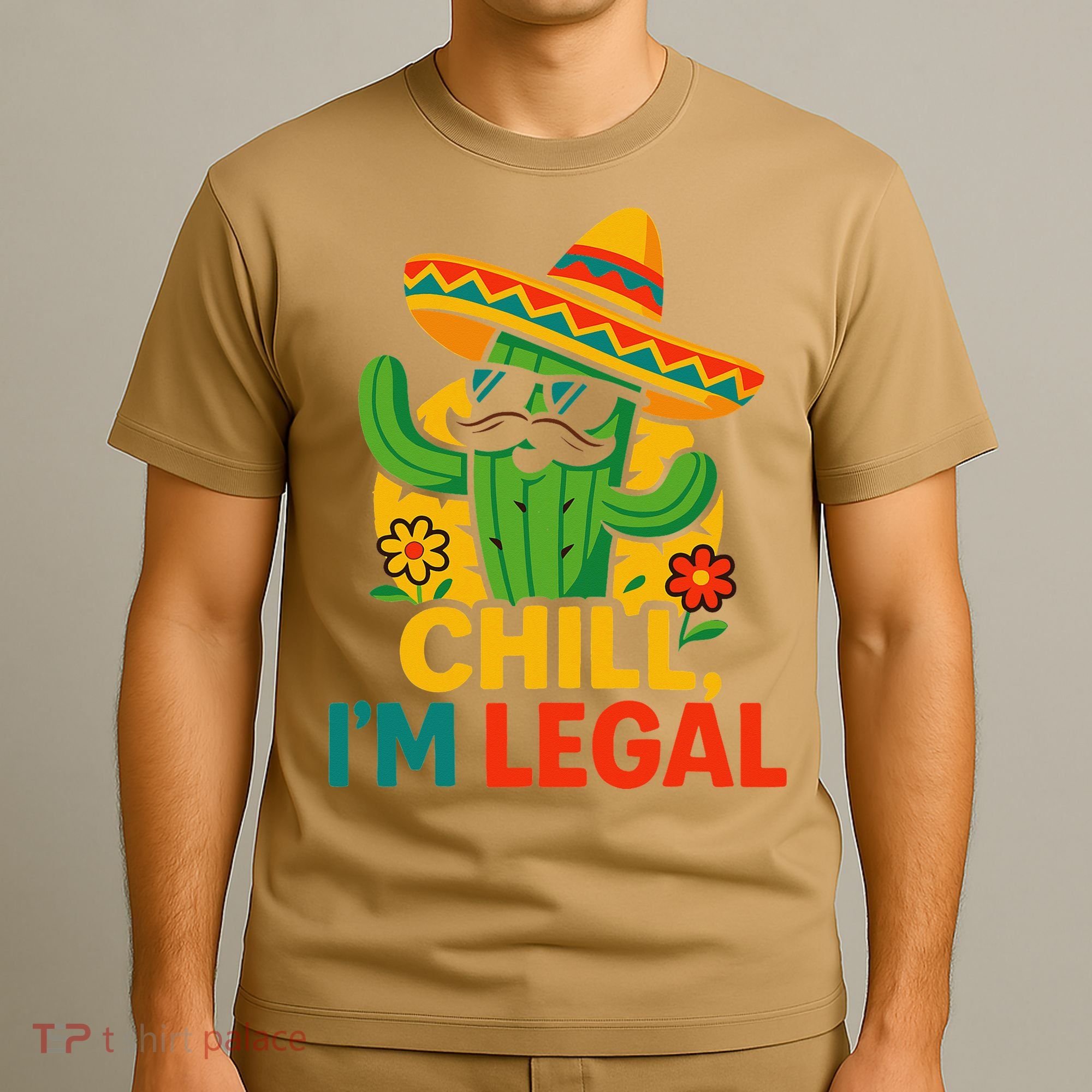Cinco De Mayo Mexican Immigrant Chill Im Legal Funny T-Shirt