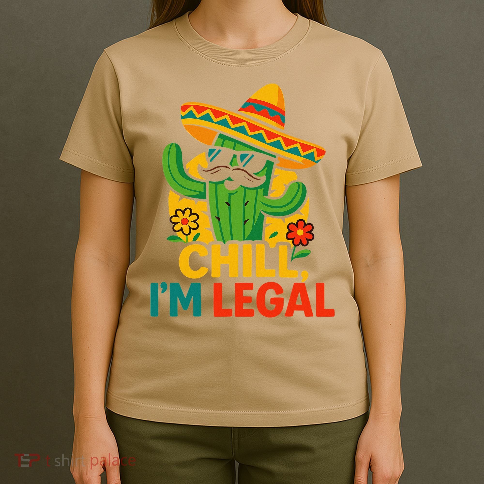Cinco De Mayo Mexican Immigrant Chill Im Legal Funny T-Shirt