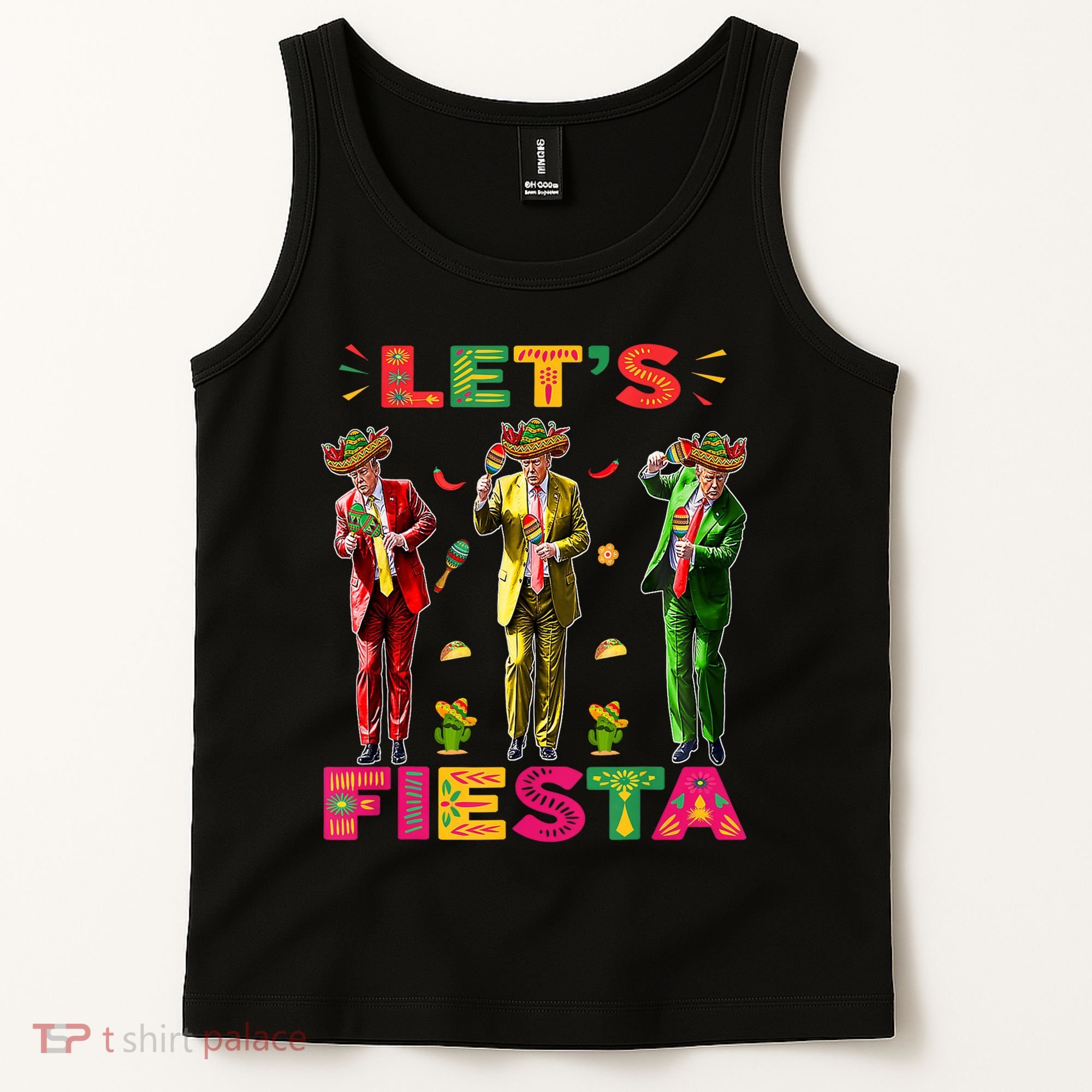 Cinco De Mayo Trump Taco Funny Dancing Trump Let's Fiesta Tank Top