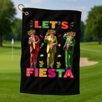 Cinco De Mayo Trump Taco Funny Dancing Trump Let's Fiesta Golf Towel thumb 1