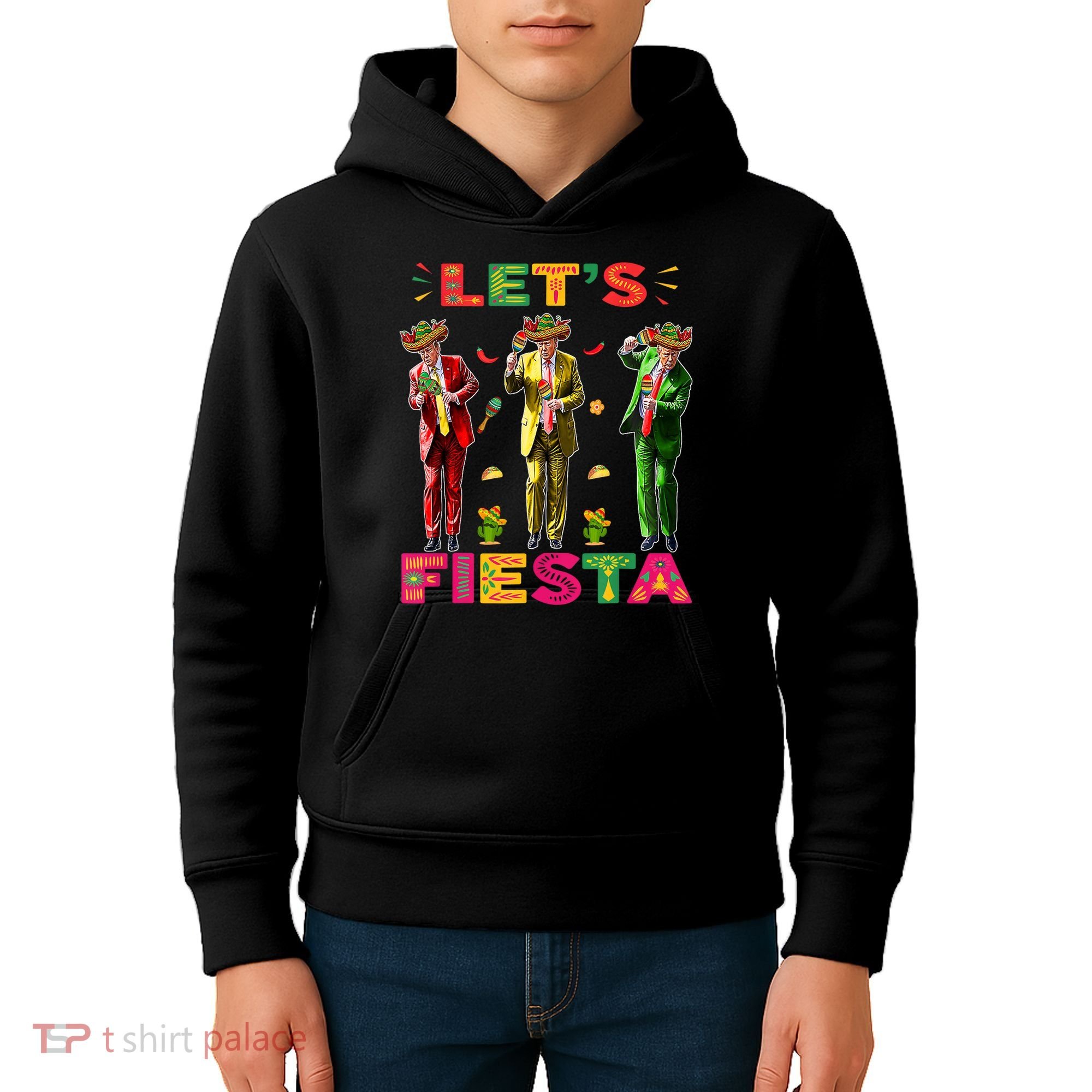 Cinco De Mayo Trump Taco Funny Dancing Trump Let's Fiesta Kids Hoodie