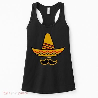 Cinco De Mayo Mustache Sombrero Funny Women's Tank Top