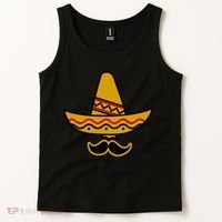 Cinco De Mayo Mustache Sombrero Funny Tank Top thumb 2