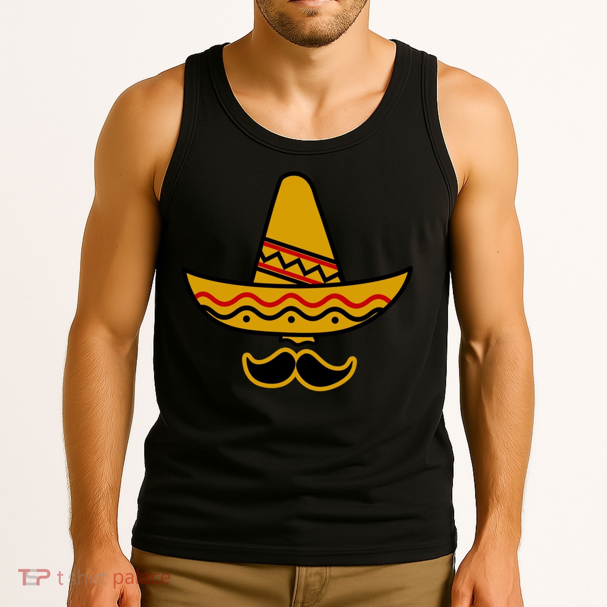 Cinco De Mayo Mustache Sombrero Funny Tank Top