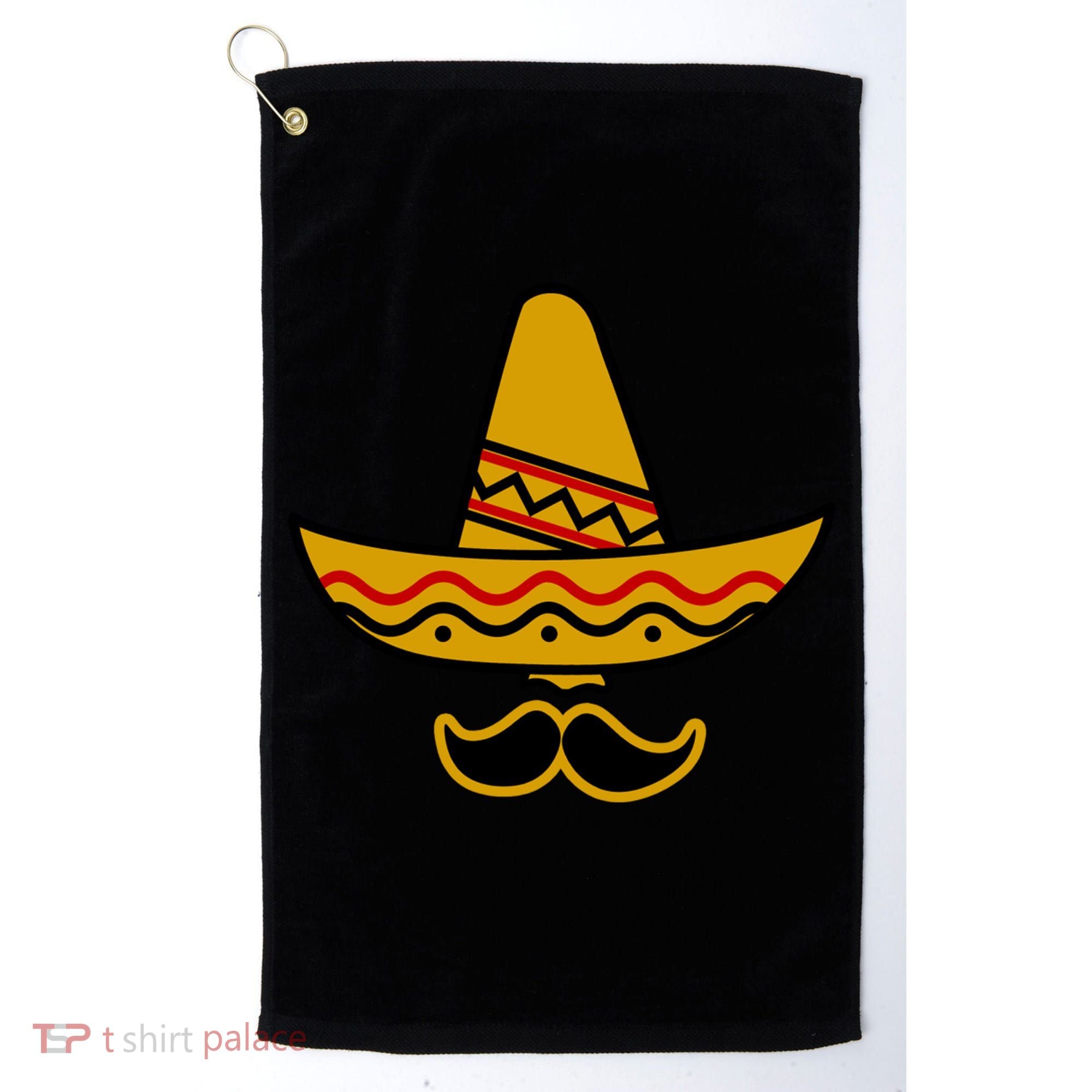 Cinco De Mayo Mustache Sombrero Funny Golf Towel