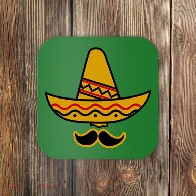 Cinco De Mayo Mustache Sombrero Funny Coaster