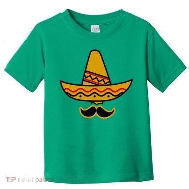 Cinco De Mayo Mustache Sombrero Funny Toddler T-Shirt