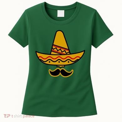 Cinco De Mayo Mustache Sombrero Funny Women's T-Shirt