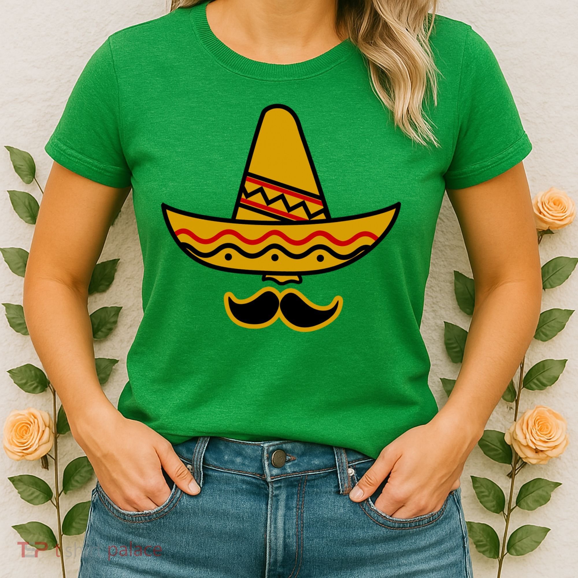 Cinco De Mayo Mustache Sombrero Funny Women's T-Shirt