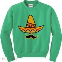 Cinco De Mayo Mustache Sombrero Funny Kids Sweatshirt thumb 0