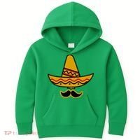 Cinco De Mayo Mustache Sombrero Funny Kids Hoodie thumb 0
