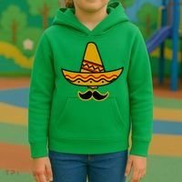 Cinco De Mayo Mustache Sombrero Funny Kids Hoodie thumb 3