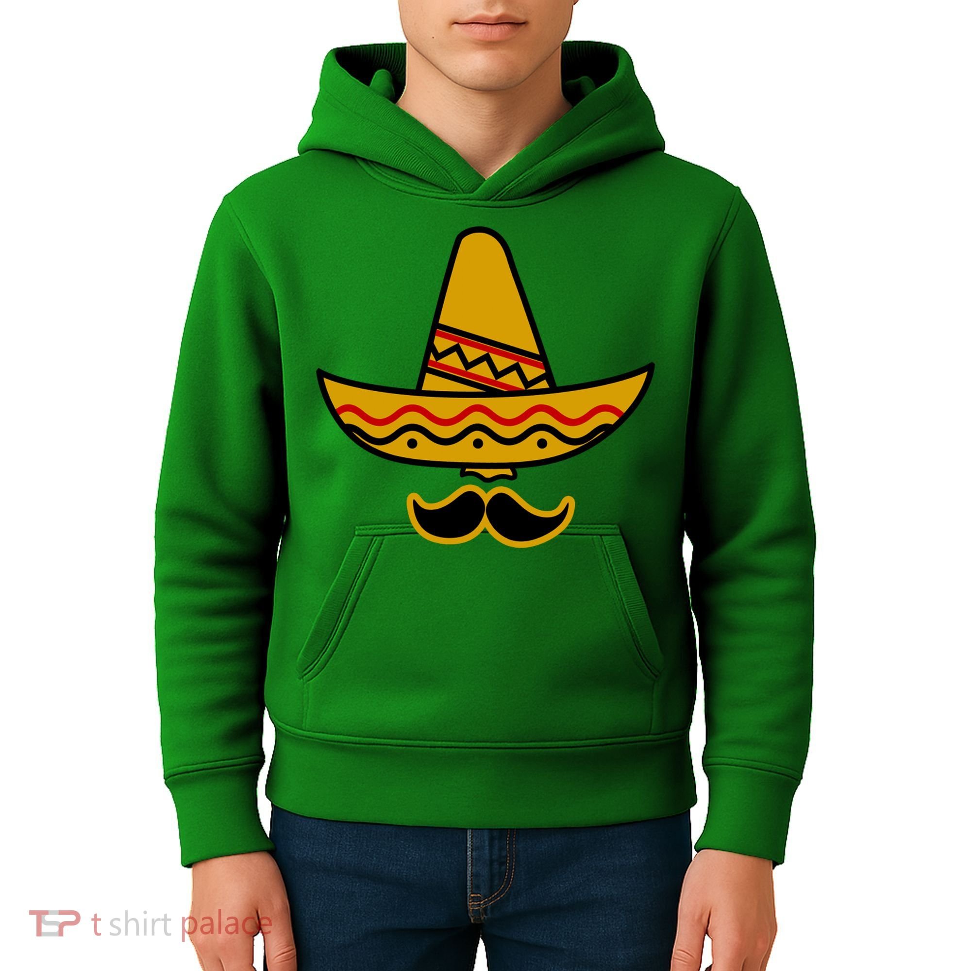 Cinco De Mayo Mustache Sombrero Funny Kids Hoodie