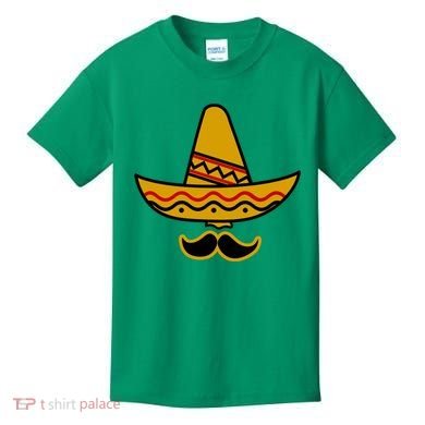 Cinco De Mayo Mustache Sombrero Funny Kids T-Shirt