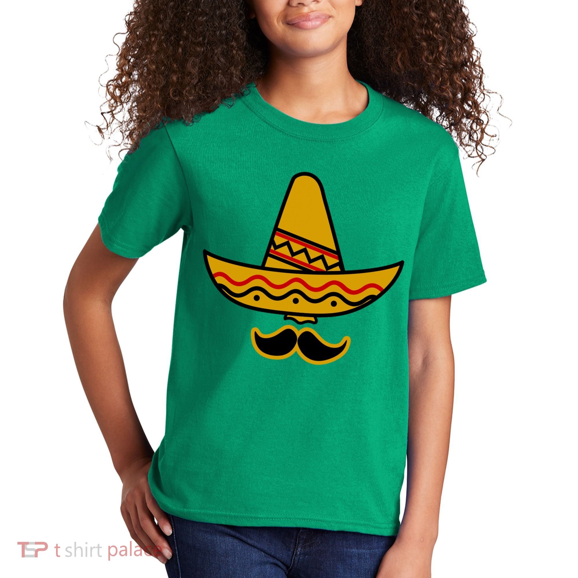 Cinco De Mayo Mustache Sombrero Funny Kids T-Shirt