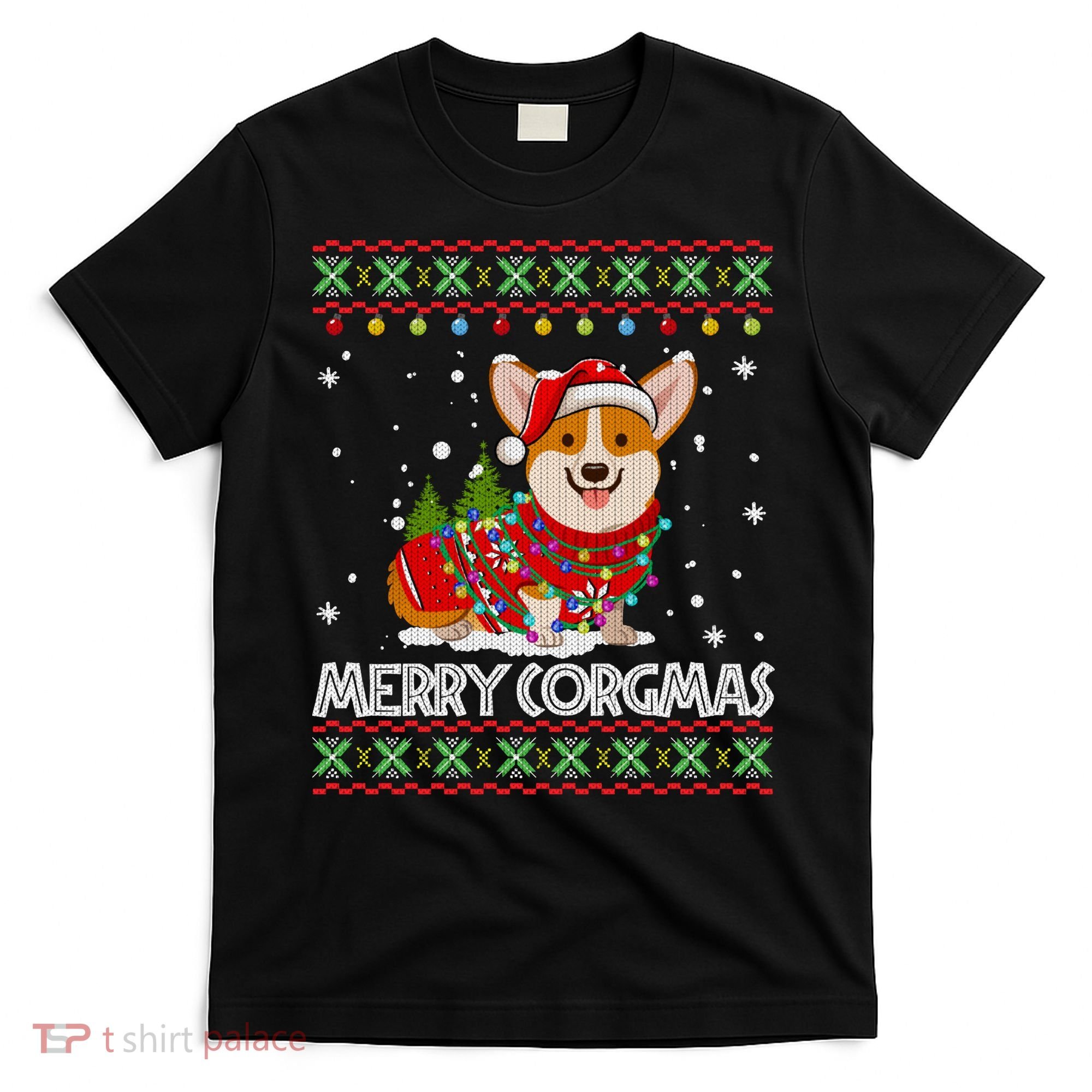 Corgi Dog Merry Corgmas Santa Corgi Ugly Christmas T-Shirt