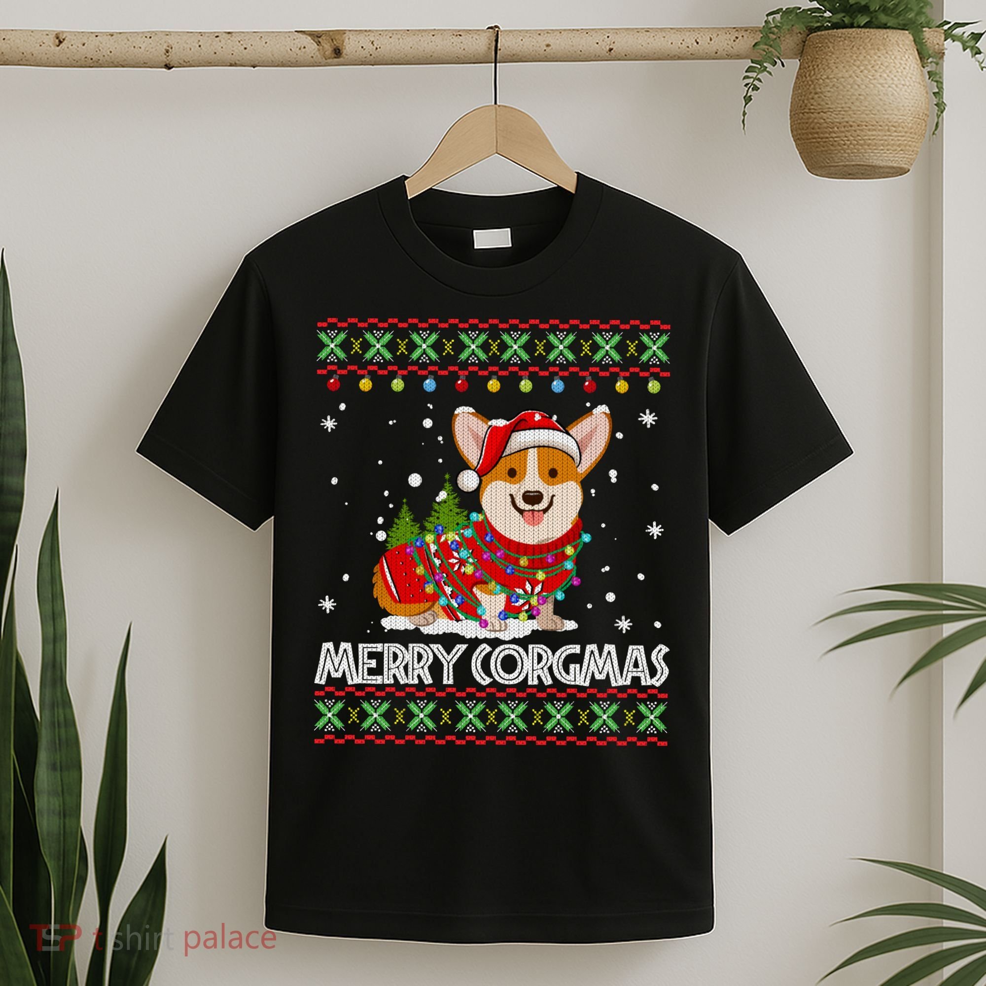 Corgi Dog Merry Corgmas Santa Corgi Ugly Christmas T-Shirt