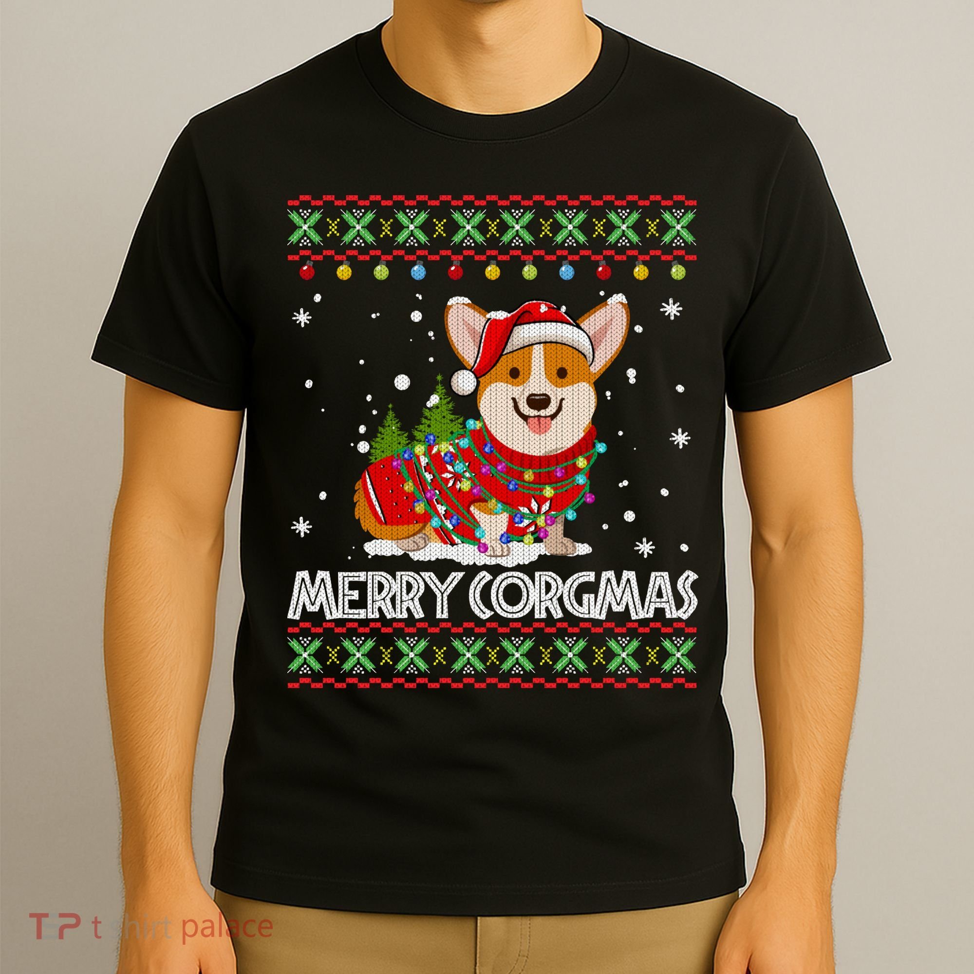 Corgi Dog Merry Corgmas Santa Corgi Ugly Christmas T-Shirt
