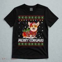 Corgi Dog Merry Corgmas Santa Corgi Ugly Christmas T-Shirt thumb 5