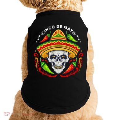 Cinco De Mayo Hot Chili Peppers Skull Doggie Tank