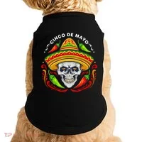 Cinco De Mayo Hot Chili Peppers Skull Doggie Tank thumb 0