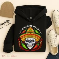 Cinco De Mayo Hot Chili Peppers Skull Hoodie thumb 4