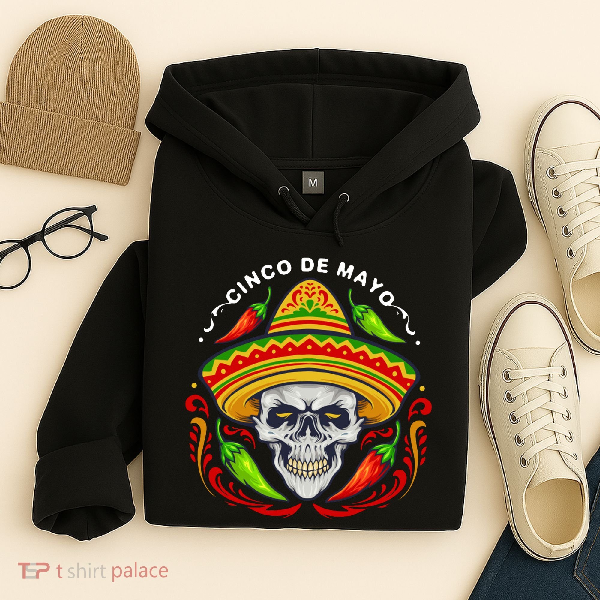 Cinco De Mayo Hot Chili Peppers Skull Hoodie